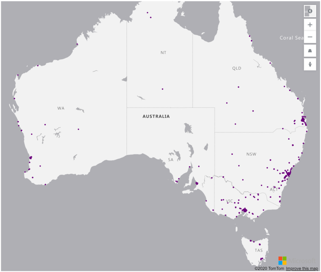 Australia Geolocations Addresses for Power BI Tableau QlikView Qlik Sense