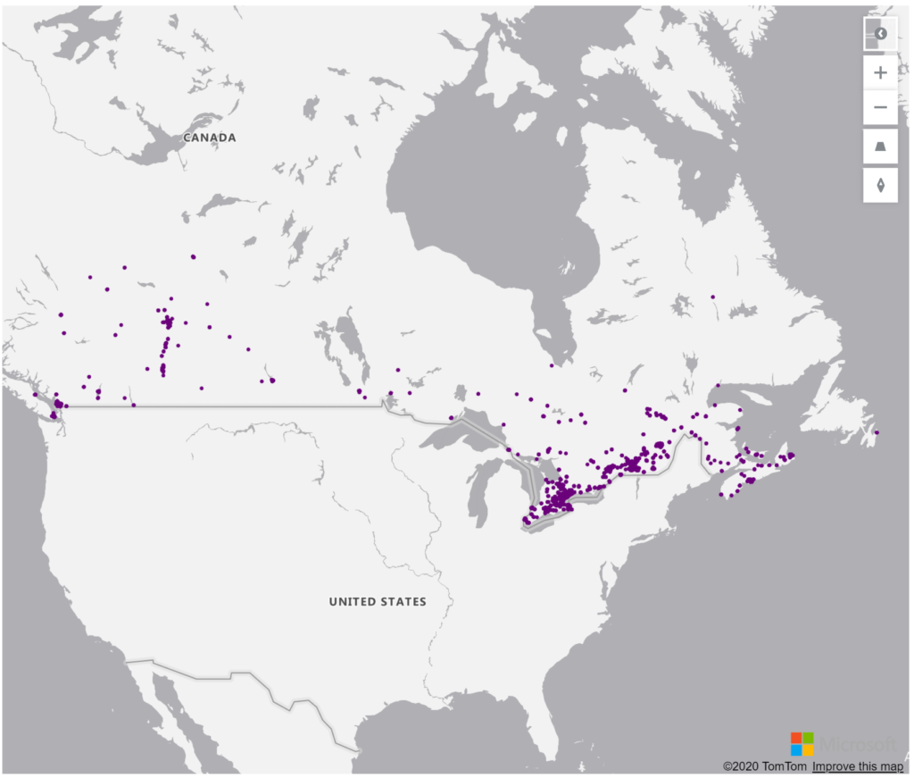 Canada Geolocations Addresses for Power BI Tableau QlikView Qlik Sense