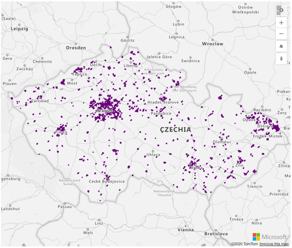 Czech Republic Geolocations Addresses for Power BI Tableau QlikView Qlik Sense