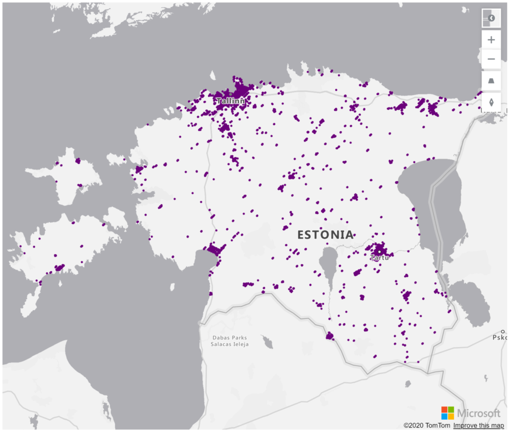 Estonia Geolocations Addresses for Power BI Tableau QlikView Qlik Sense