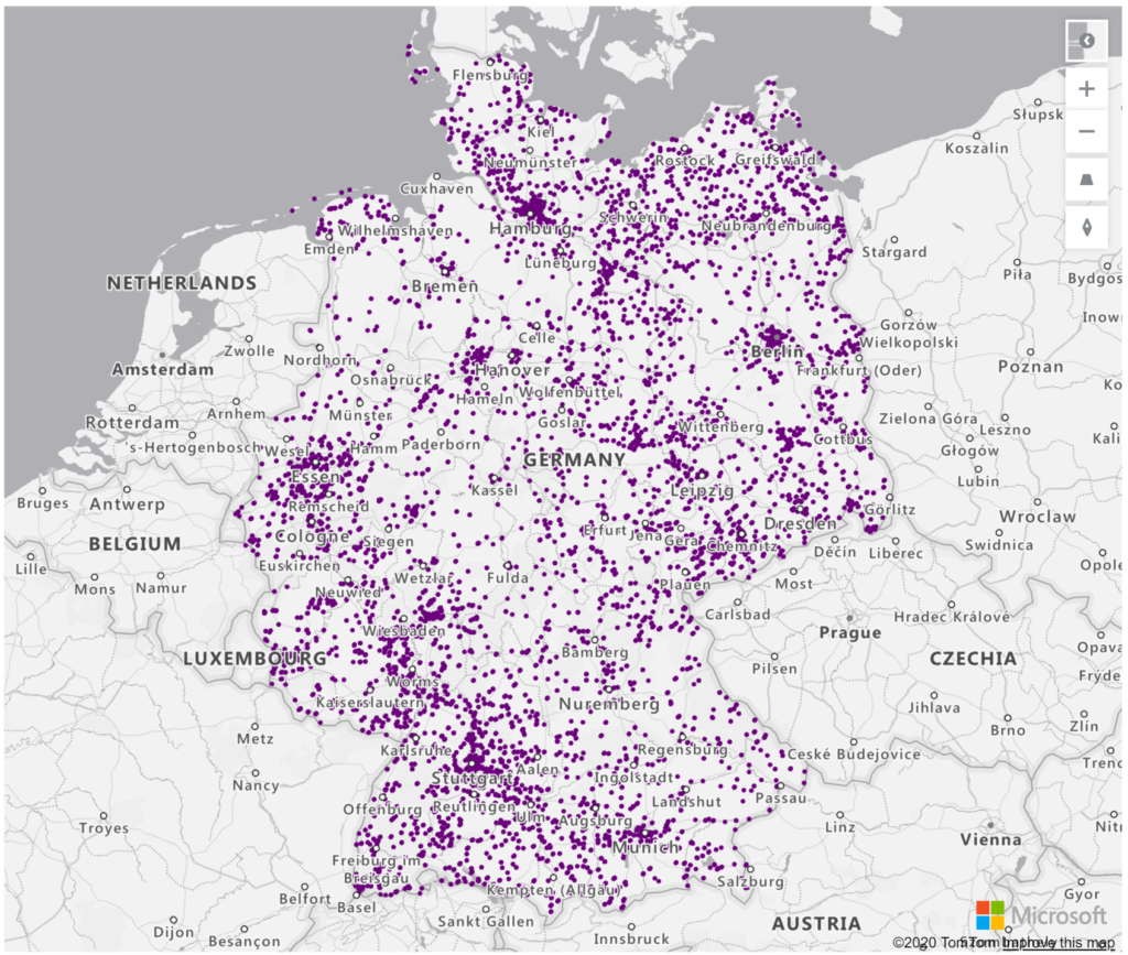 Germany Geolocations Addresses for Power BI Tableau QlikView Qlik Sense