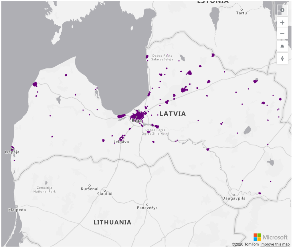 Latvia Geolocations Addresses for Power BI Tableau QlikView Qlik Sense