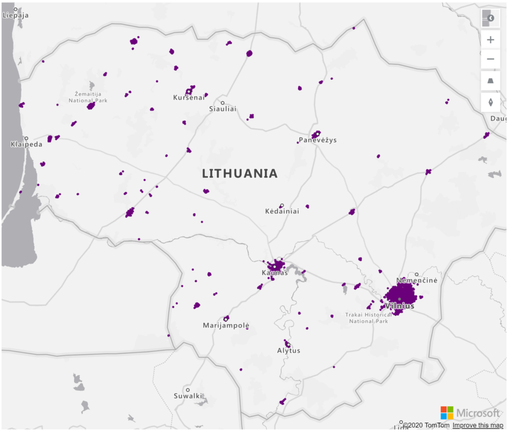 Lithuania Geolocations Addresses for Power BI Tableau QlikView Qlik Sense