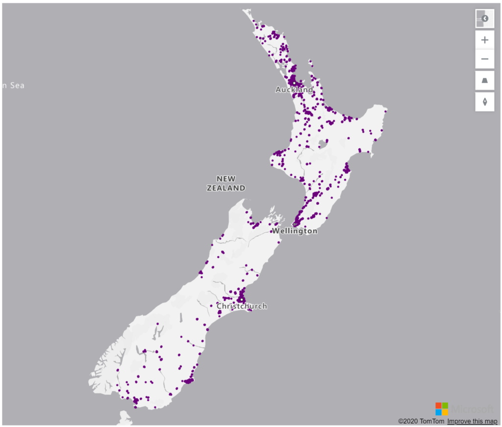 New Zealand Geolocations Addresses for Power BI Tableau QlikView Qlik Sense