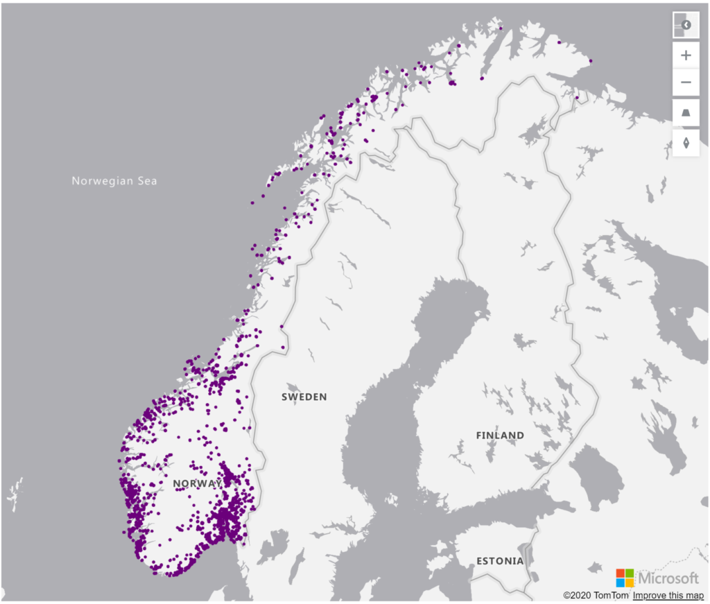 Norway Geolocations Addresses for Power BI Tableau QlikView Qlik Sense