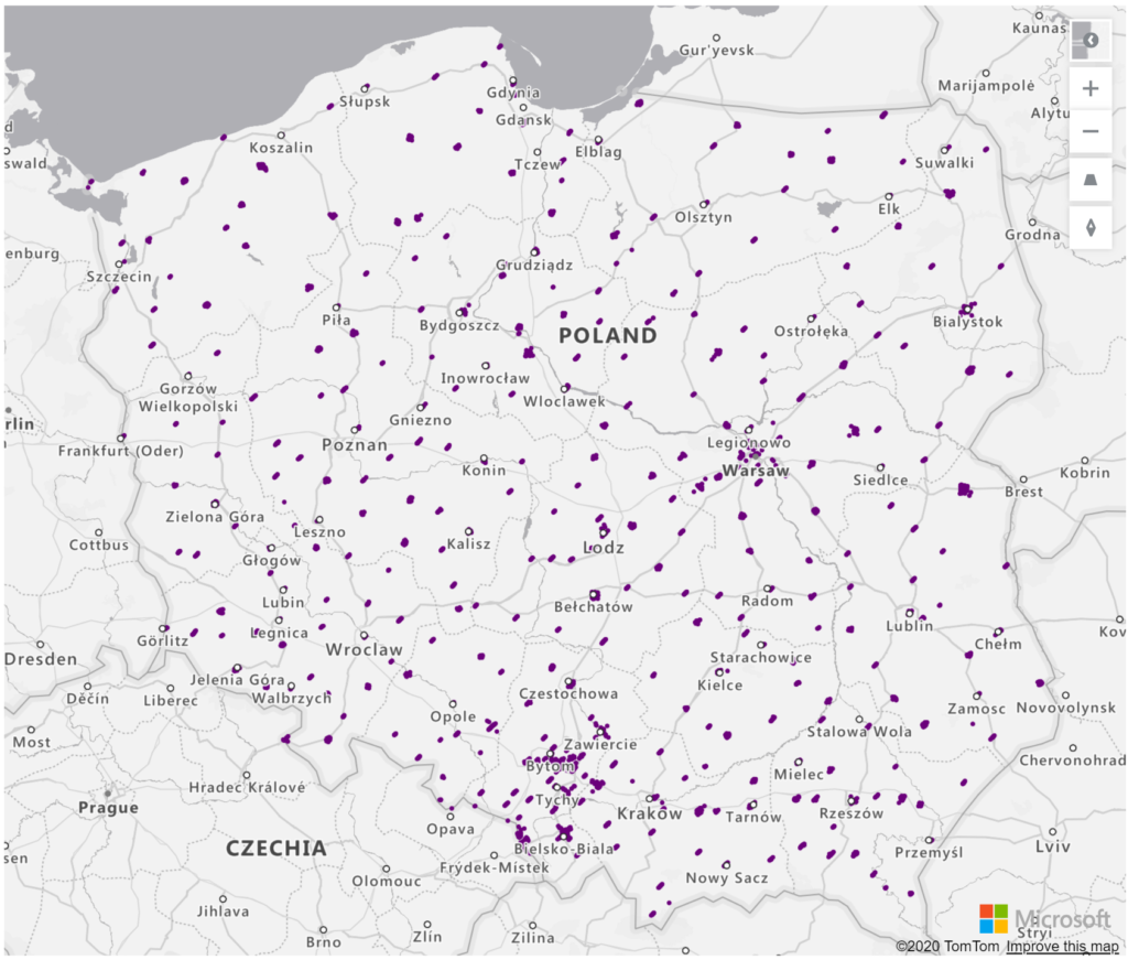 Poland Geolocations Addresses for Power BI Tableau QlikView Qlik Sense