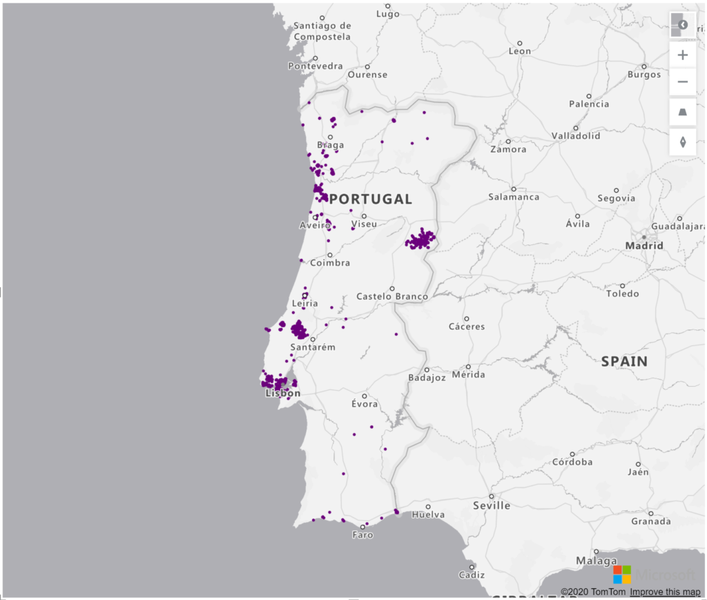 Portugal Geolocations Addresses for Power BI Tableau QlikView Qlik Sense