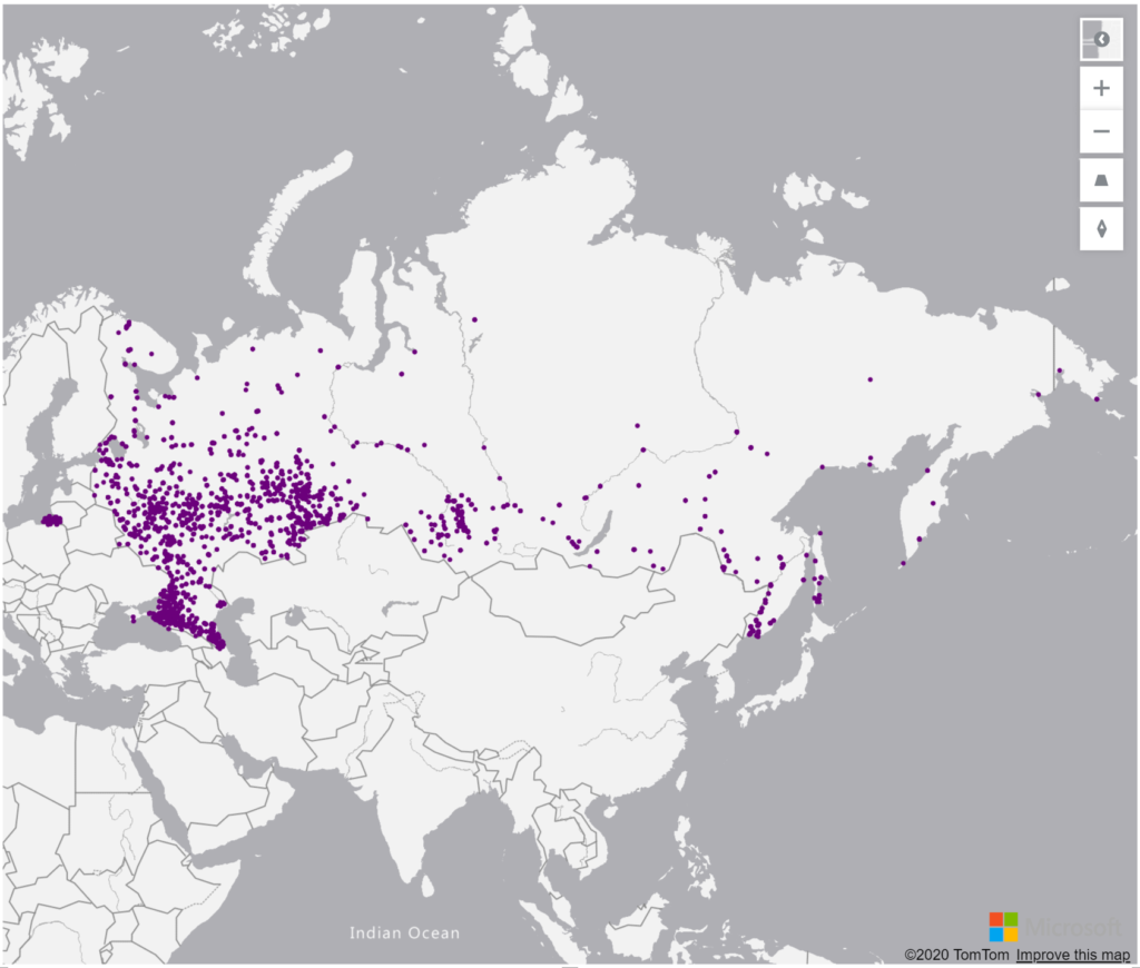 Russia Geolocations Addresses for Power BI Tableau QlikView Qlik Sense