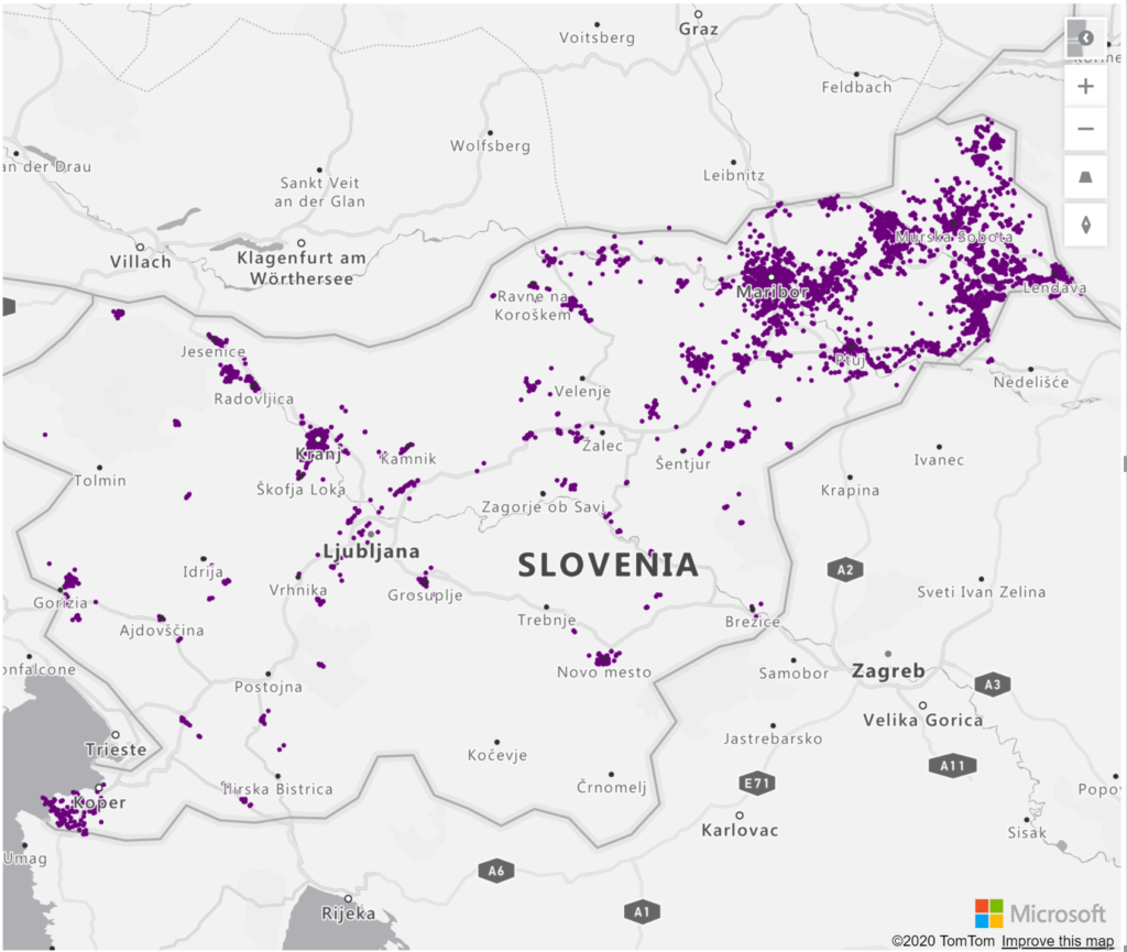 Slovenia Geolocations Addresses for Power BI Tableau QlikView Qlik Sense