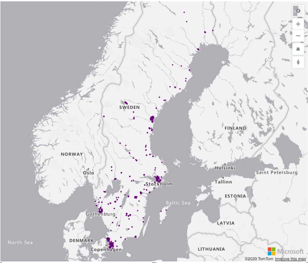Sweden Geolocations Addresses for Power BI Tableau QlikView Qlik Sense