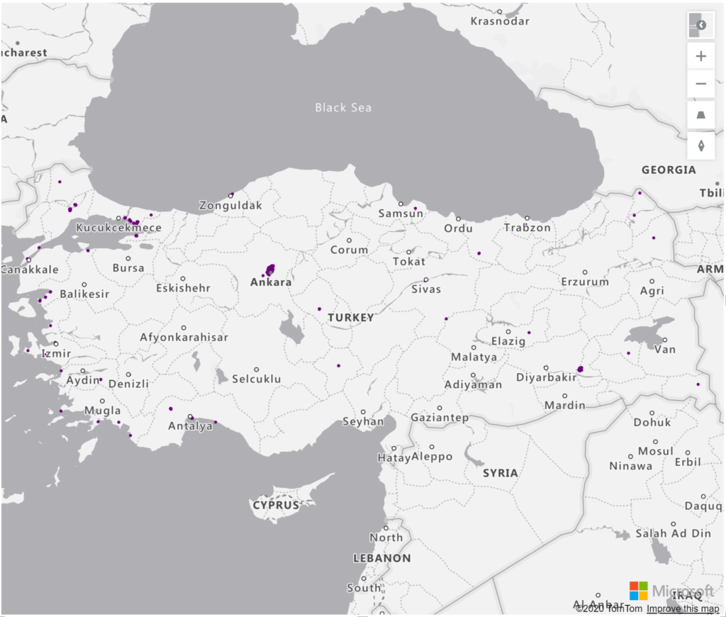 Turkey Geolocations Addresses for Power BI Tableau QlikView Qlik Sense