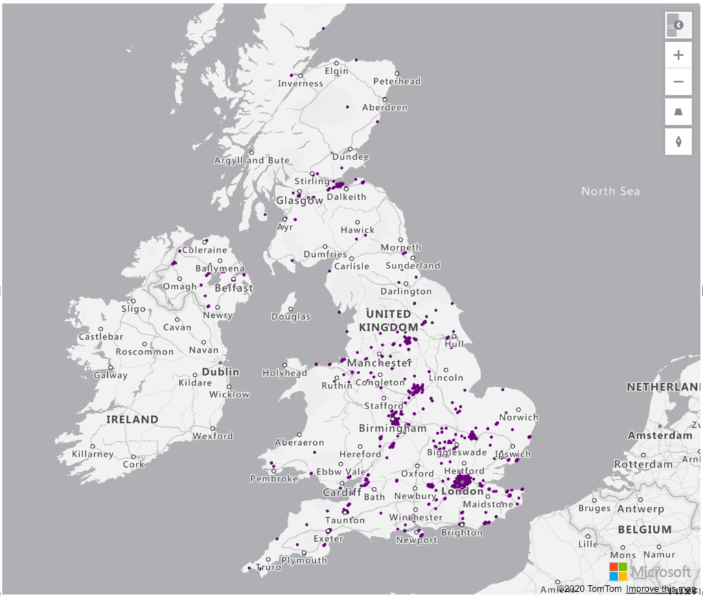 United Kingdom Geolocations Addresses for Power BI Tableau QlikView Qlik Sense